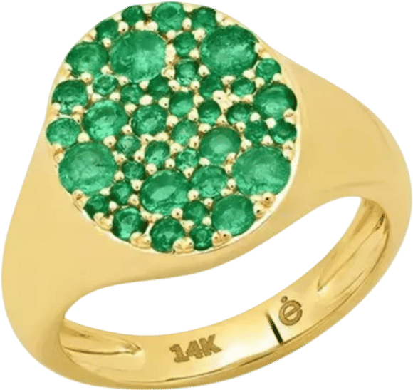 Eriness Emerald Signet Pinky Ring