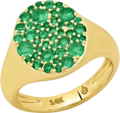 Emerald Signet Pinky Ring