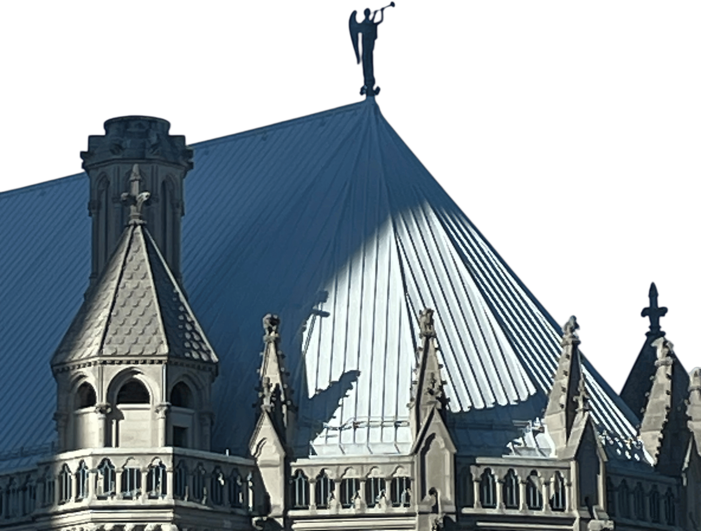 The angel with a trumpet on Riverside Church 
