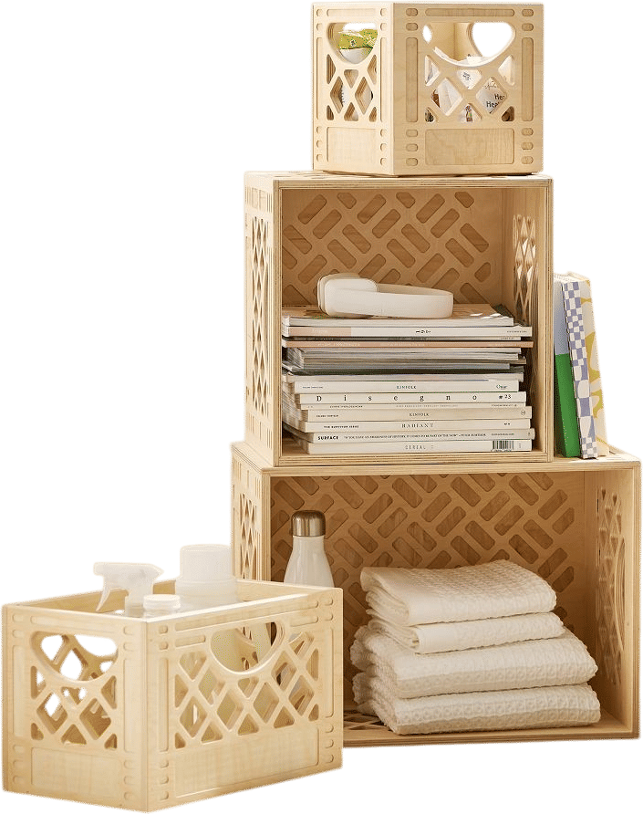WAAM Industries Wooden Milk Crate