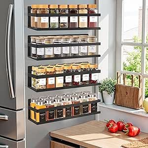 Metal Magnetic Spice Rack for Refrigerator
