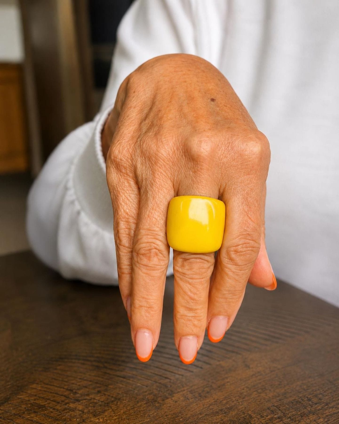 Yellow Bold Elegant Tagua Ring