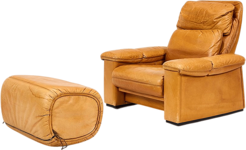 1970s Reclining Lounge Chair + Ottoman