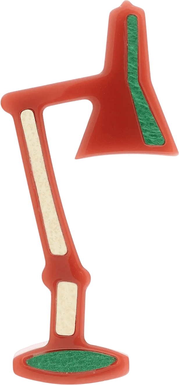 Prada Red Resin Retro Lamp Brooch Pin-one size