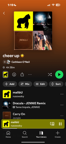 upbeat playlist + run (ideally outside for vitamin d)