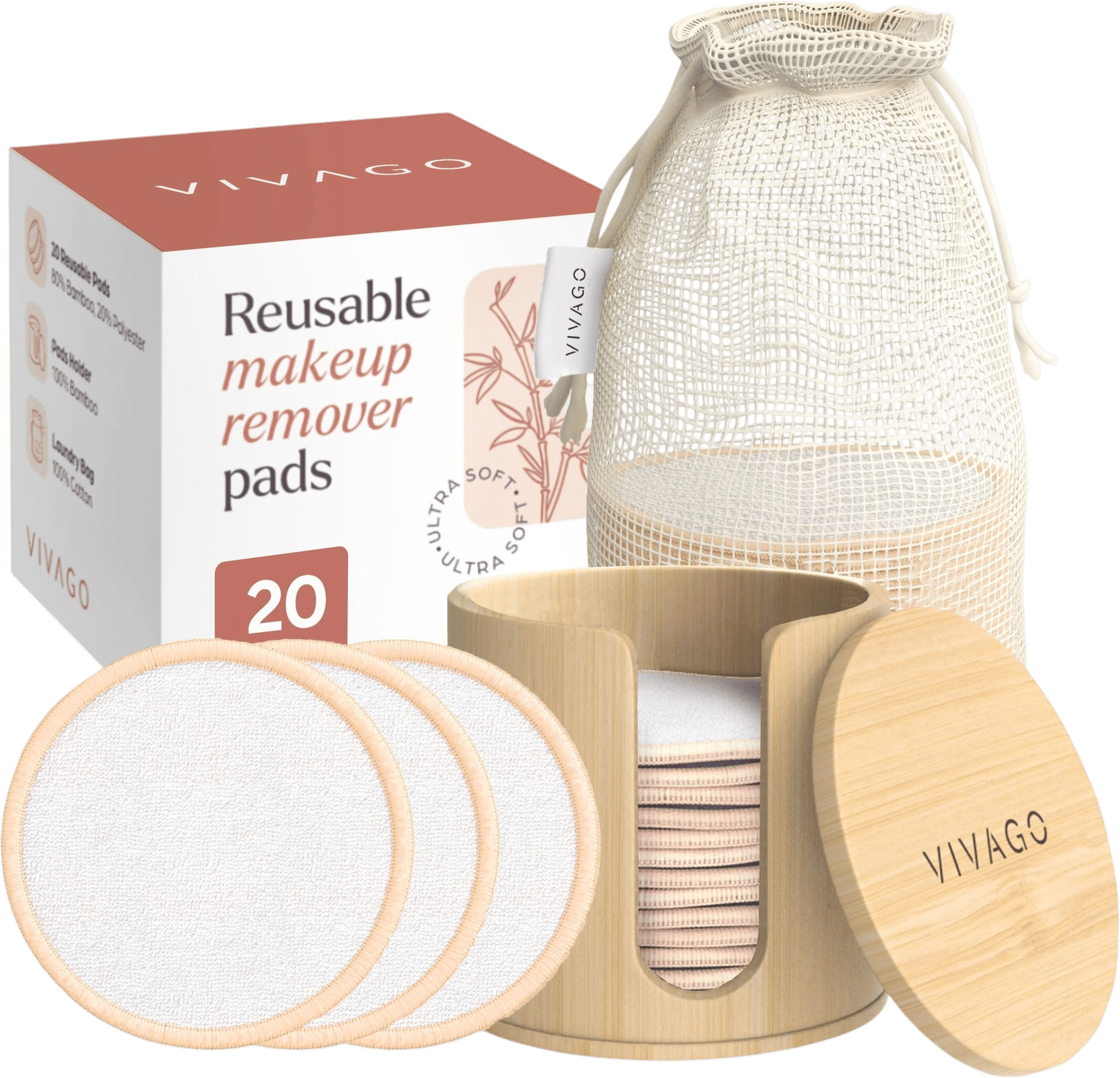 Vivago reusable cotton rounds