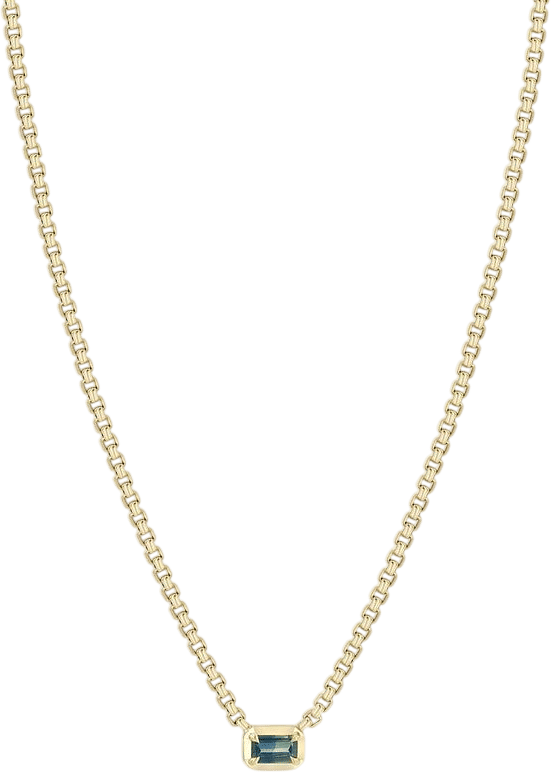 .34 ctw Emerald Cut Ombre Sapphire Necklace