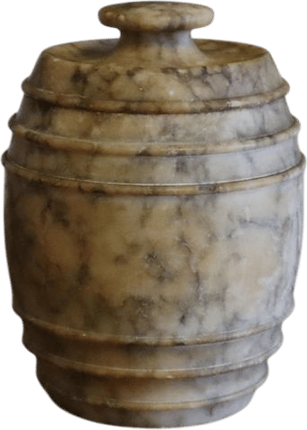 French 19th Century Carved Marble Tobacco Jar