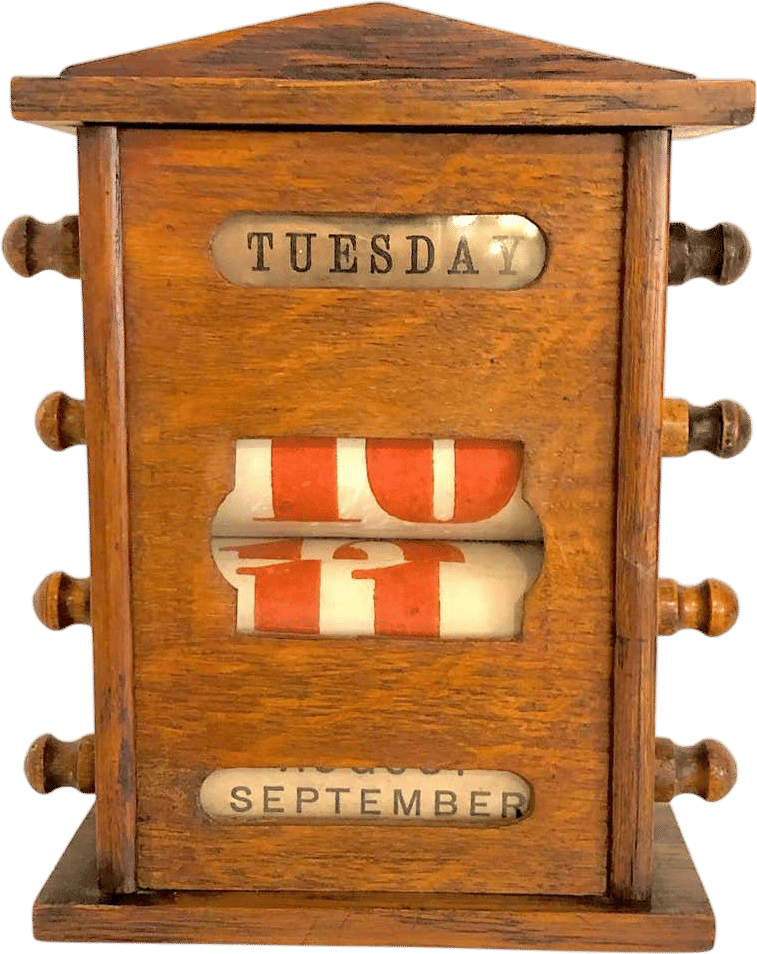 1930s Scrolling Desk Calendar 