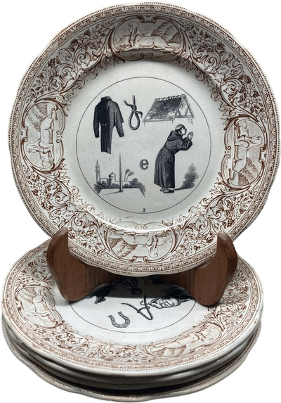 19th Century Antique Rebus Plates