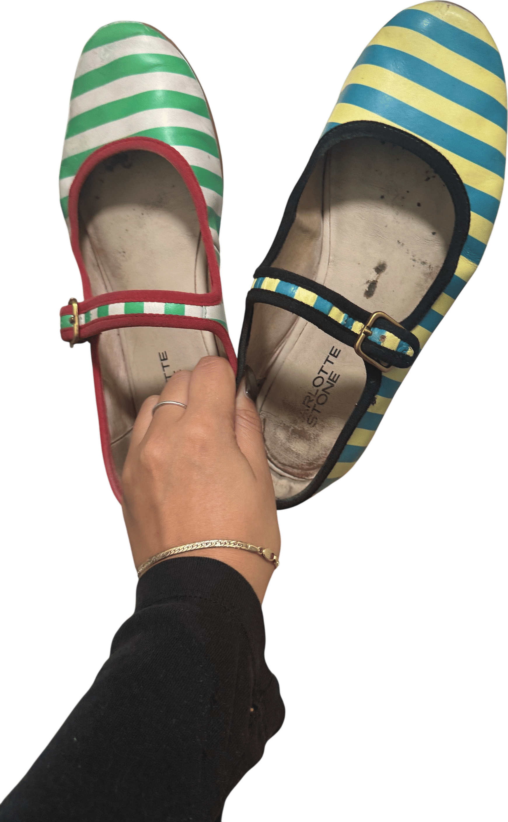 Charlotte stone Raleigh stripe flats