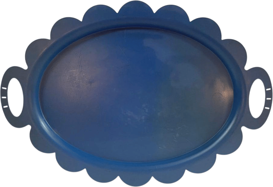 Alessi Anna G. Recinto Blue Scalloped Serving Tray