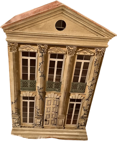 Vintage Hand-painted Architectural Dollhouse Cabinet
