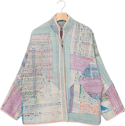 The Ladhiya Quilted Patchwork Kantha Jacket