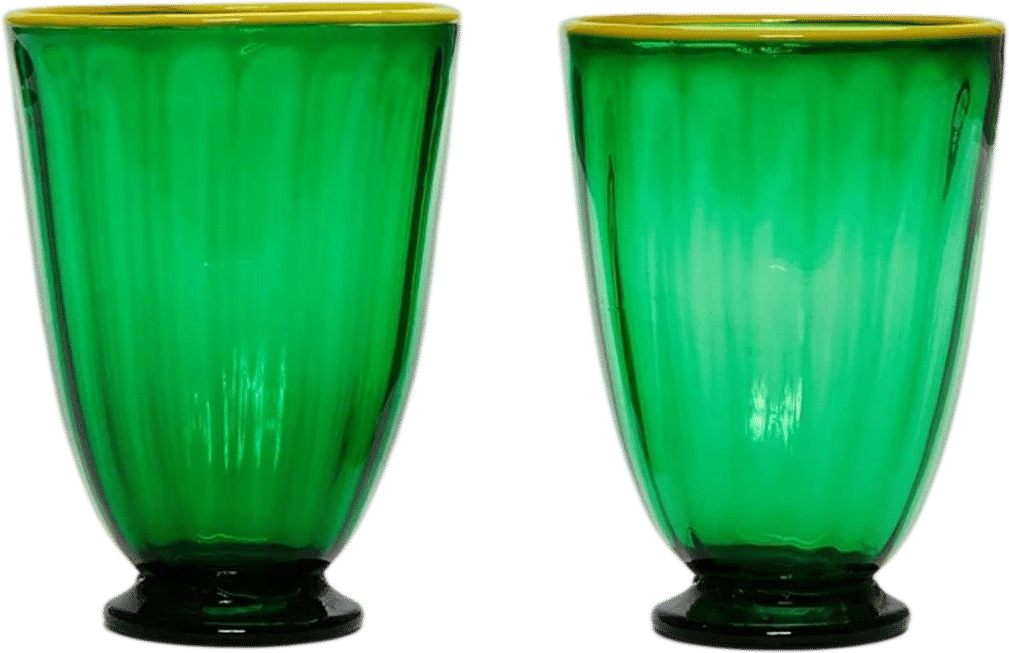 La DoubleJ Green Rainbow Glasses (Set of 2)