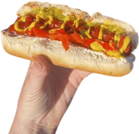 hot dog with boursin and mama lils