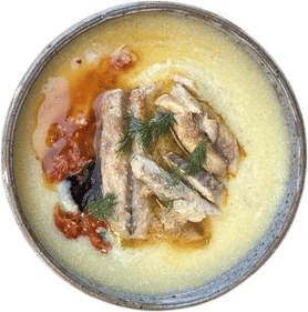 mackerel and polenta