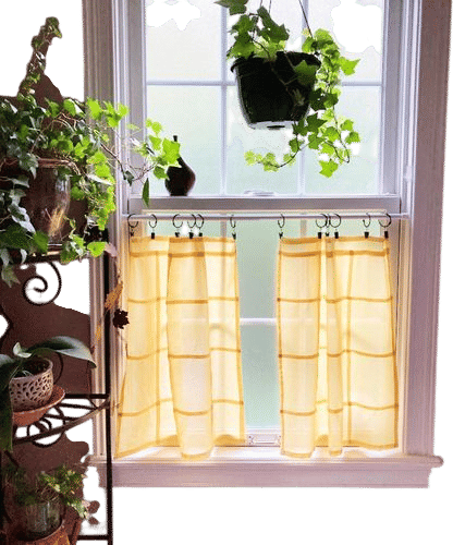 Sheer yellow voile curtains