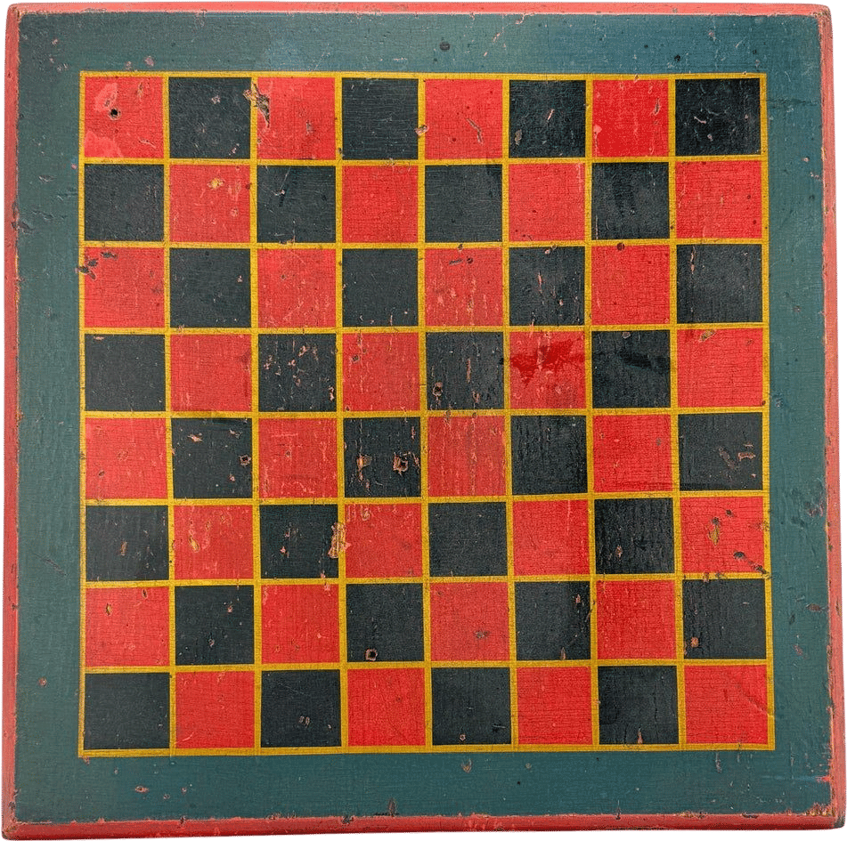 American Painted Folk Art Game Board (c. 1840)