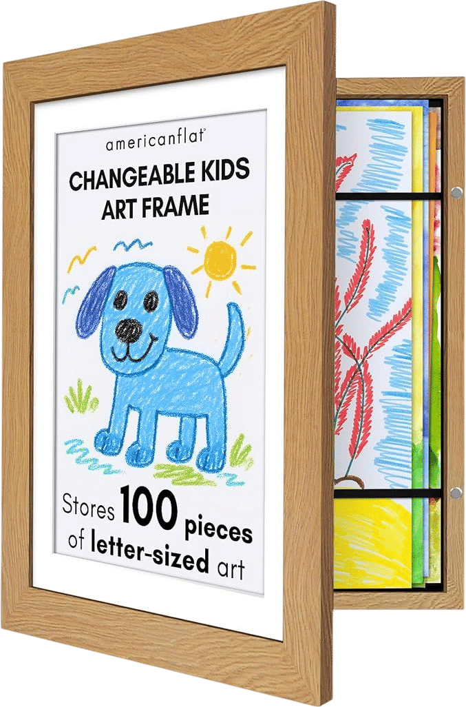 Americanflat 8.5x11 Changeable Kids Art Frame - Dark Oak
