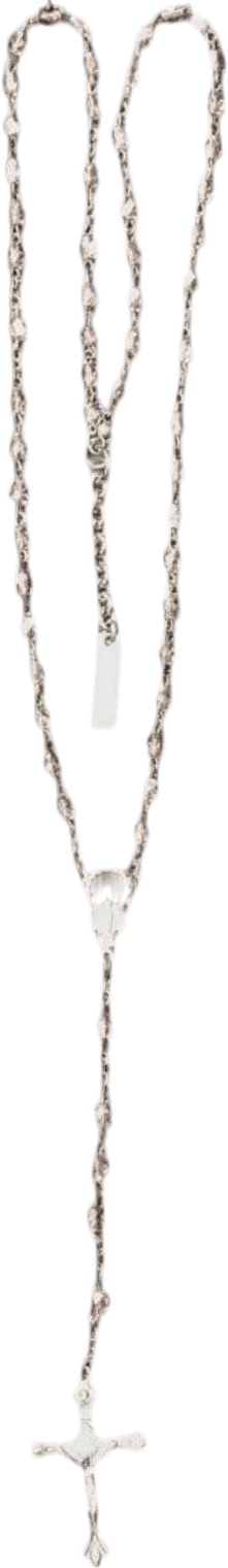 Vintage Crystal Bead Rosary Necklace