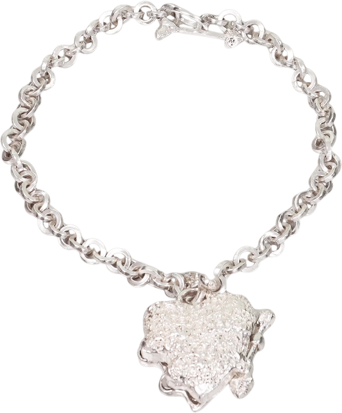 Naked Heart Locket on Chainmaille