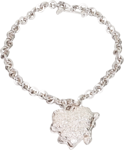 Naked Heart Locket on Chainmaille