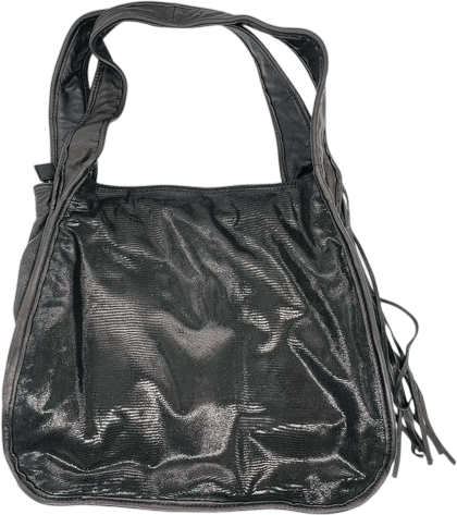 Donald J Pliner Black Leather Shoulder Bag Hobo 3 Sections