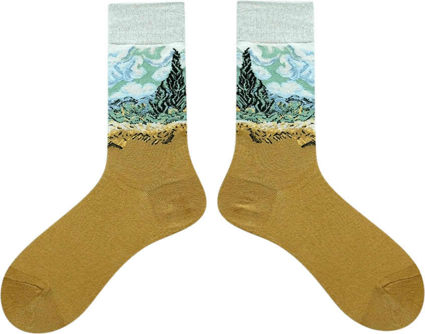 Van Gogh Artistic Socks | Wheat & Cypress Design