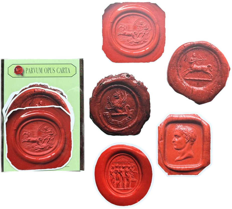 Red Wax Seal Stickers, Set of 5