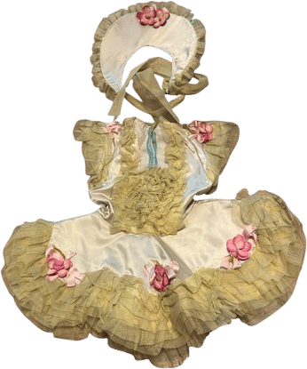 Vintage 1940s Girls Costume Dance Theatre Dress and Bonnet