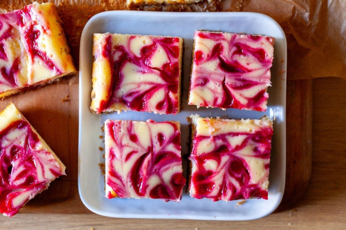 Smitten Kitchen Raspberry Swirl Cheesecake Bars