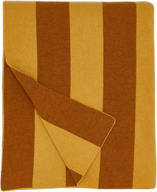 Simple Striped Throw - Mustard/Bronze
