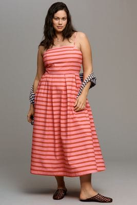 English Factory Stripe Midi Dress