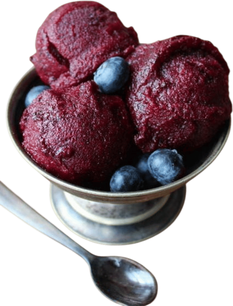 Put a bunch of frozen blueberries in the blender