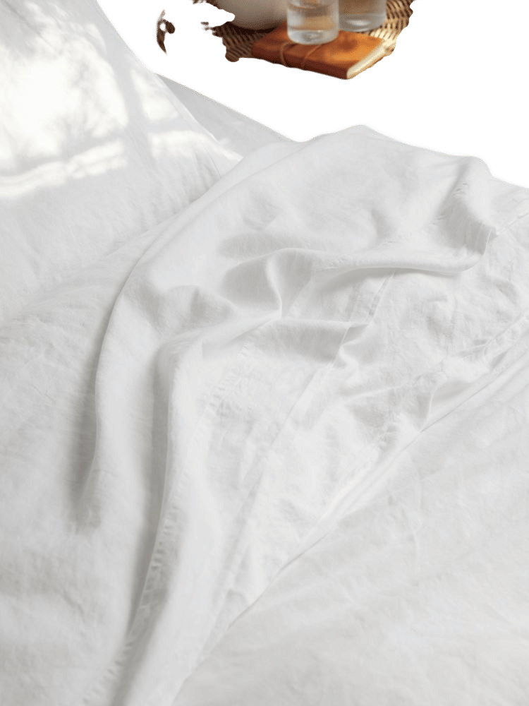 White 100% Linen Flat Sheet
