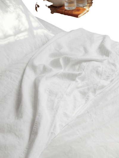 White 100% Linen Flat Sheet