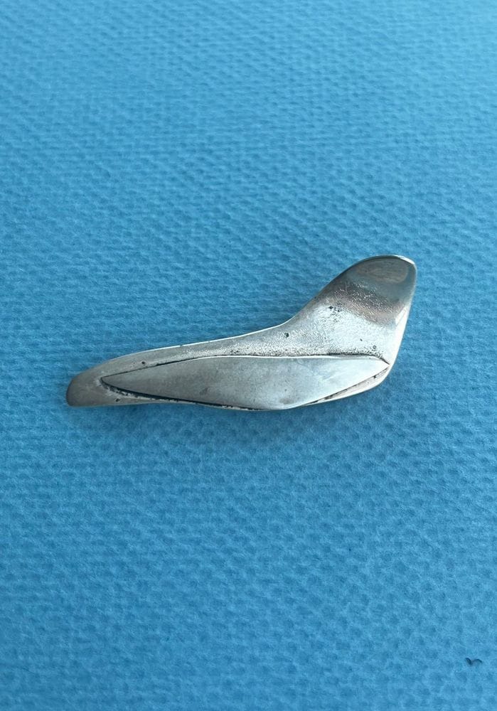Vintage Modernist Sterling Silver Bird Brooch