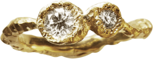 Rock Muse Double 0.45 ct Diamonds Gold Ring