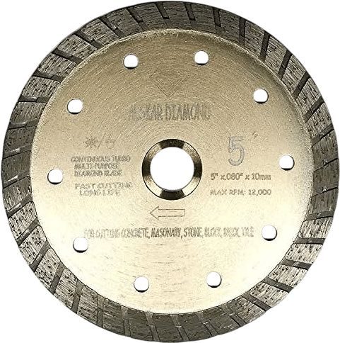 ALSKAR DIAMOND USA ADLSS 5 inch Dry or Wet Cutting General Purpose Power Saw Segmented Diamond Blades for Concrete Stone Brick Masonry (5")