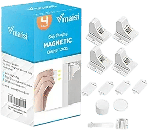 Vmaisi Magnetic Cabinet Locks for Babies (4 Pack)