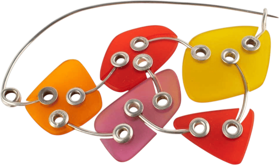 Italian Memphis Studio Oversized Geometric Lucite Brooch
