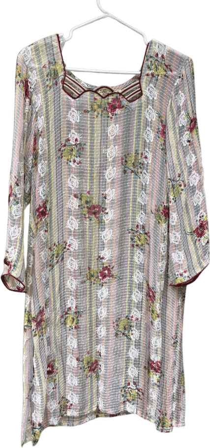 vintage Rainbow floral lace vintage dress (One Size)