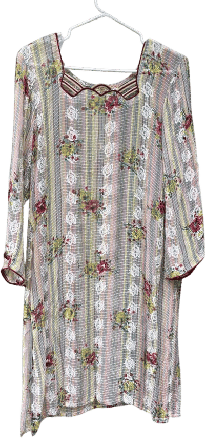 Vintage Rainbow Floral Lace Dress
