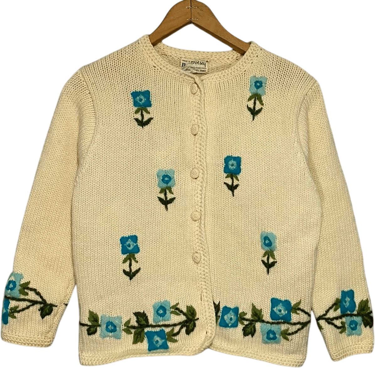 Embroidered Blue Floral Cardigan