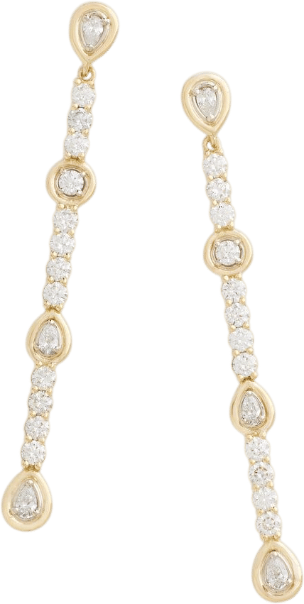 18K Yellow and White Gold Diamond Drop Earrings