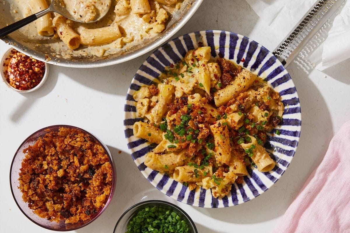 Creamy Cauliflower Pasta with Pecorino Bread Crumbs Recipe