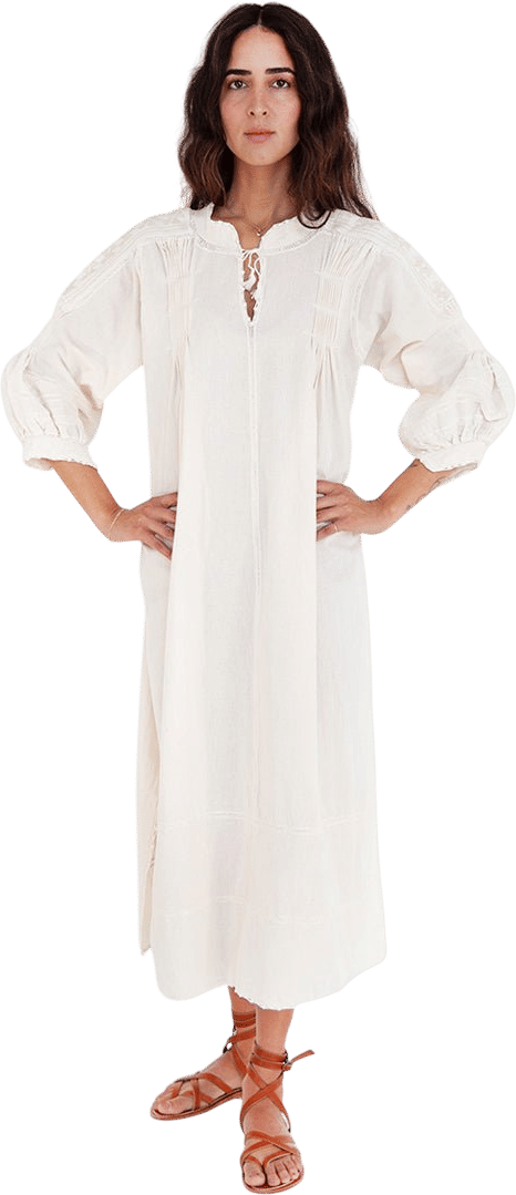 Sirena Dress Long Sleeves - Natural on Natural
