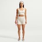 Matte Printed High-Waisted 3" Shorts