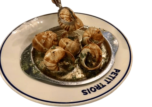 convincing your vegetarian friends to order escargot at Petit Trios